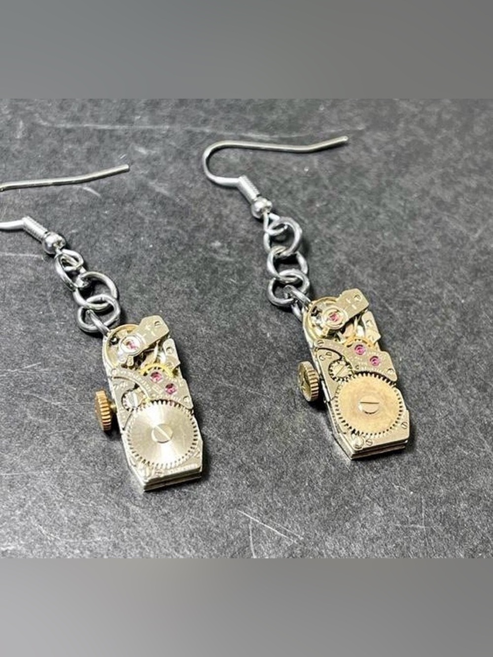 Steampunk Vintage Watch Movement Earrings | Vintage Gruen-Hamilton Timepiece